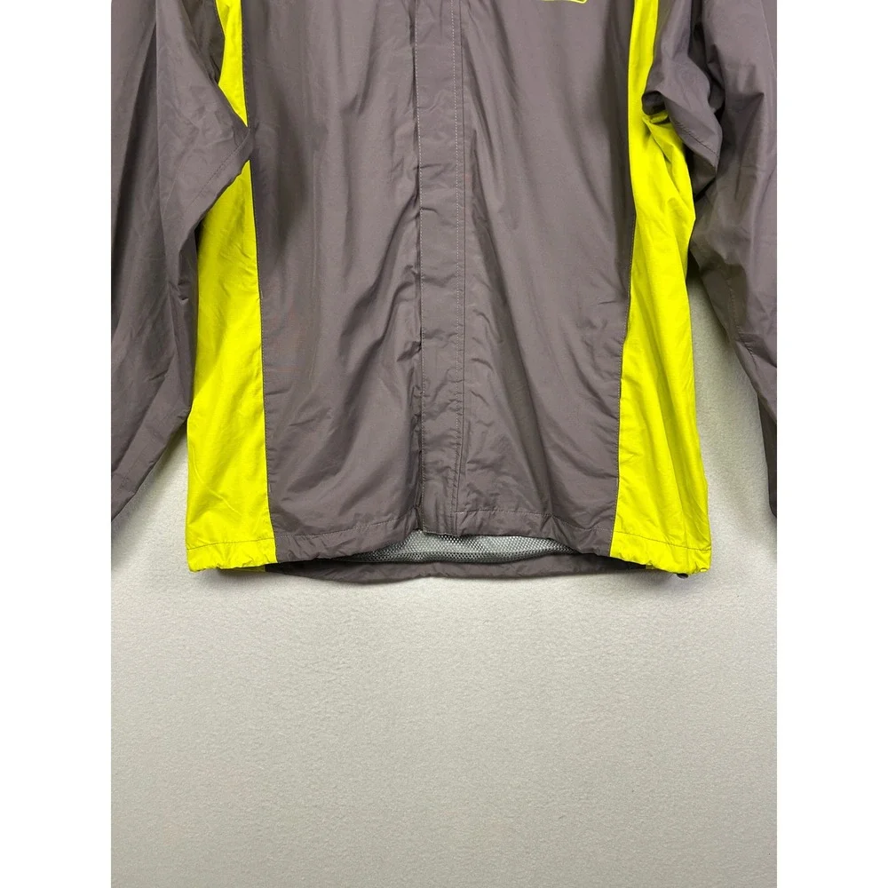 Gorpcore Coleman Mens Med Grey Neon Yellow Hooded Windbreaker Jacket‎ 4813-05919